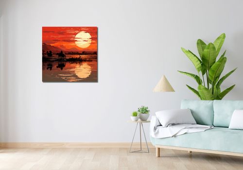 Obraz 70x70cm Zachód Słońca na Prerii na Arena.pl