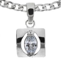 SREBRNY WISIOREK KWADRAT Z MARKIZĄ SREBRO PRÓBY 925