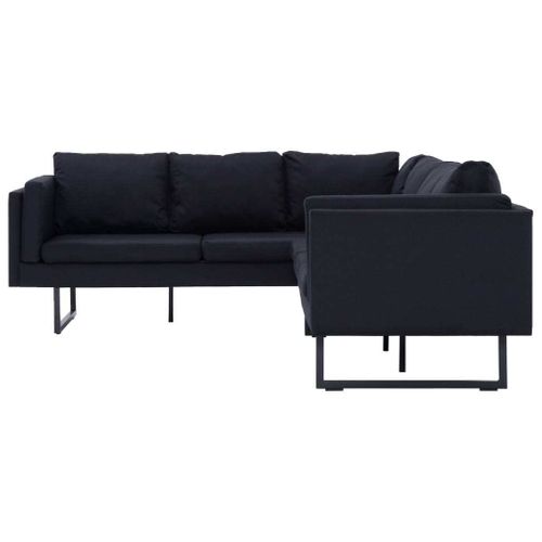 Sofa narożna, czarna, materiałowa na Arena.pl