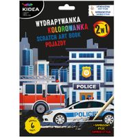 wydrapywanka i kolorowanka 2w1 pojazdy kidea