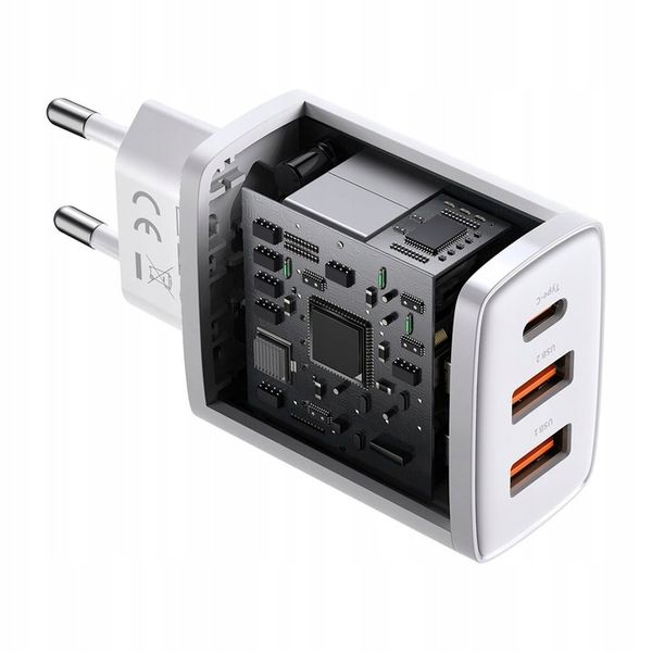 BASEUS SZYBKA ŁADOWARKA SIECIOWA KOSTKA 2x USB USB C 30W MOCNY ZASILACZ 3A zdjęcie 16