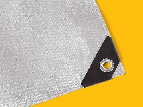 Plandeka PE 6,1x6,1m grubość 0,4mm srebrna na Arena.pl