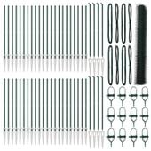 Ogrodzenie z słupkami Zielony 1.4 x 100 m Stal pokryta PCV