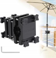 2 x UCHWYT NA PARASOL BALKONOWY NA BALKON DO BARIERKI METAL DUŻY REGULOWANY