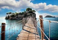 FOTOTAPETA widok most las we mgle góry na wymiar