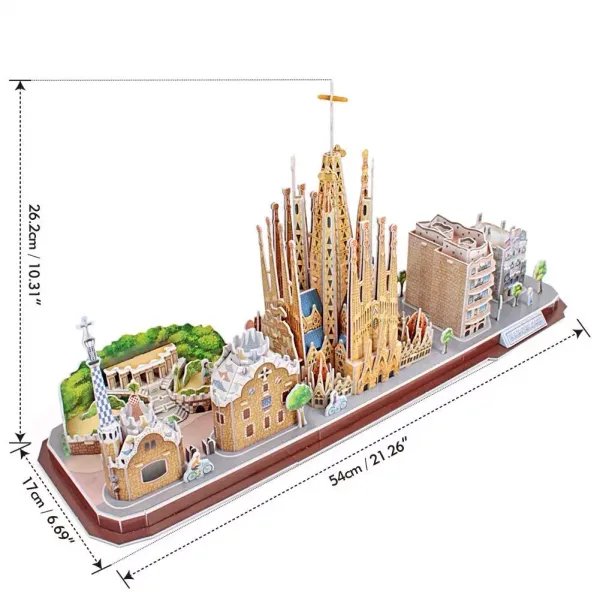 Puzzle 3D 186 elementów. City Line. Barcelona zdjęcie 4