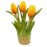 TULIPANY SILIKONOWE SZTUCZNE BUKIECIK KOMPOZYCJA ŻÓŁTE POMARAŃCZOWE