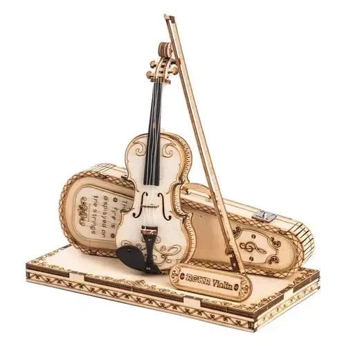 ROBOTIME Drewniane Puzzle 3D - Skrzypce zdjęcie 1