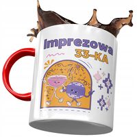 Kubek Czerwony Na Urodziny 33 33Cie 33-Cie Prezent Z Nadrukiem Ze Zdjęciem