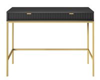 Toaletka Delicious ryflowana czarna złote nogi