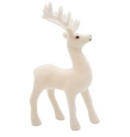 RENIFER OZDOBNY DEKORACJA JELONEK WELUROWY BIAŁY