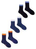 Skarpety bawełniane chłopięce z kolorowym ściągaczem 3PAK 23-26 YOCLUB