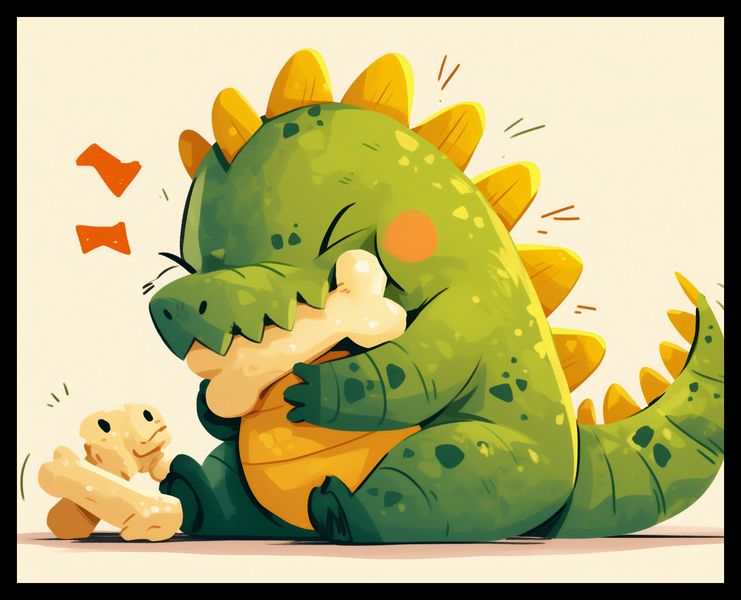 Plakat 50x40cm Uroczy Dinozaur zdjęcie 2