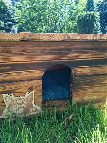 Drewniany domek dla kota Roz. M na Arena.pl