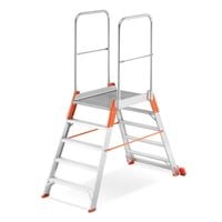 Drabina aluminiowa magazynowa mostek podest dwustronny 5 stopni 3,08m TUV