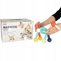 XL KLOCKI MAGNETYCZNE UKŁADANKA SENSORYCZNA MONTESSORI 64el