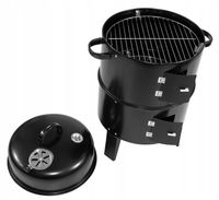 Grill Ogrodowy Tuba Wędzarnia Termometr Przenośny Weglowy Stalowy 2 Ruszty