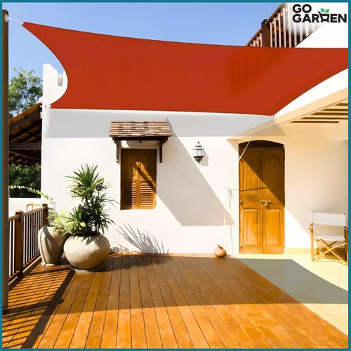 Markiza żagiel przeciwsłoneczny na taras do ogrodu UV słońce czerwony 4x3 m na Arena.pl