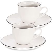 2x Mała Filiżanka do Picia Kawy Espresso Biała Porcelanowa 100 ml
