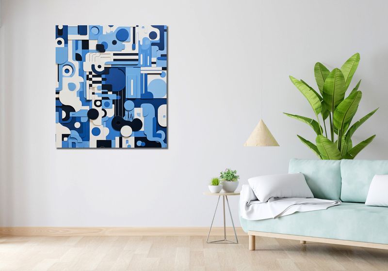 Obraz 90x100cm Niebieski Labirynt zdjęcie 2