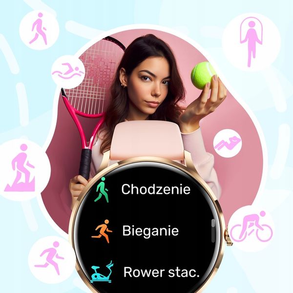 SMARTWATCH ZEGAREK DAMSKI MENU POLSKIE SPORT PULS ROZMOWY SMART WATCH PL zdjęcie 5
