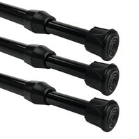 Regulowany Karnisz Teleskopowy Prysznicowy 32-51 cm 3 Sztuki Czarny