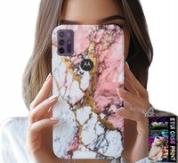 ETUI DO MOTOROLA MOTO G10 / G30 - RÓŻOWO BIAŁY MARMUREK, KAMIENNE WZORY