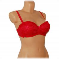 Biustonosz usztywniany VALEGE LINGERIE FEEL czerwony w rozmiarze 75C