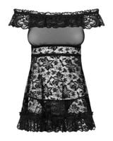 koronkowa babydoll ze stringami flores l/xl obsessive