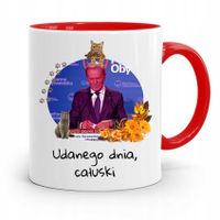 Kubek Czerwony Donald Tusk Po Platforma Prezent Z Nadrukiem Ze Zdjęciem