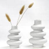 WAZON CERAMICZNY NORDIC BEŻOWY 2 SZTUKI NOWOCZESNY