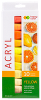 farby akrylowe 10 kolorów x 12 ml yellow happy color