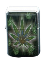 Zapalniczka Benzynowa z Nadrukiem Liścia Marichuany Gentelo
