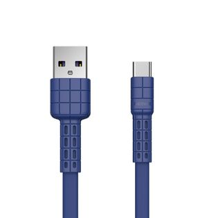REMAX ARMOR SERIES PŁASKI KABEL PRZEWÓD USB / USB TYP C 5V 2.4A NIEBIESKI (RC-116A)