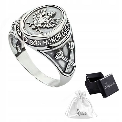 Sygnet Patriotyczny srebro pr. 925 BÓG HONOR OJCZYZNA Buławy | r. 18 na Arena.pl