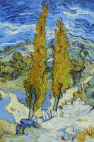 Plakat 20x30cm The Poplars at Saint-Rémy, Van Gogh Vintage