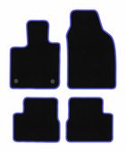 Dywaniki welurowe CARLUX-BLUE czarne/niebieskie do Fiat E-500X Electric
