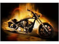 100 70CM OBRAZ PŁÓTNO MOTOCYKL OGNIU PŁÓTNO RAMA
