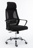 Fotel Biurowy Obrotowy z Zagłówkiem 68 cm Czarny NAGIEL TS - 4 Kolory