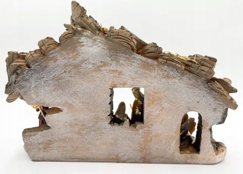 SZOPKA BOŻONARODZENIOWA KAMIENNA 28 CM Z OŚWIETLENIEM I FIGURAMI STAJENKA na Arena.pl