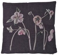 Poduszka szara w kwiaty