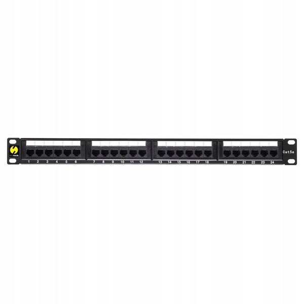 Patch panel RACK 19" 1U 24 porty kat. 5e UTP Netrack z półką patchpanel zdjęcie 1