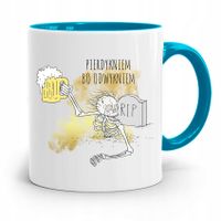 Dla Alkoholika Pijaka Kubek Błękitny Na Prezent Z Nadrukiem Ze Zdjęciem