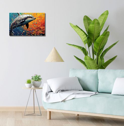 Obraz 50x30cm Delfin w Palecie Barw na Arena.pl