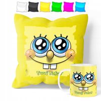 ZESTAW: KUBEK + POSZEWKA - SPONGEBOB - PREZENT WIELE WZORÓW + IMIĘ
