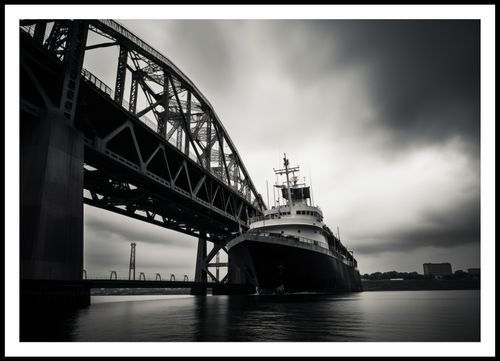 Plakat 100x70cm Statek przy Moście na Arena.pl