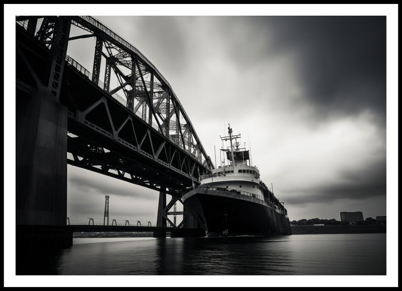 Plakat 100x70cm Statek przy Moście zdjęcie 3