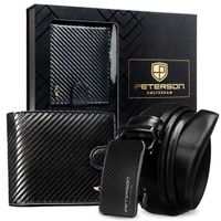 portfel i pasek box ptn n992l-125-p02-bw-7164 blac