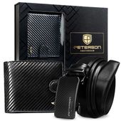 portfel i pasek box ptn n992l-125-p02-bw-7164 blac