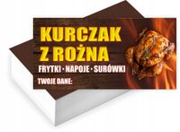 Wizytówki firmowe GOTOWY PROJEKT GRATIS 200 sztuk KURCZAK Z ROŻNA FRYTKI